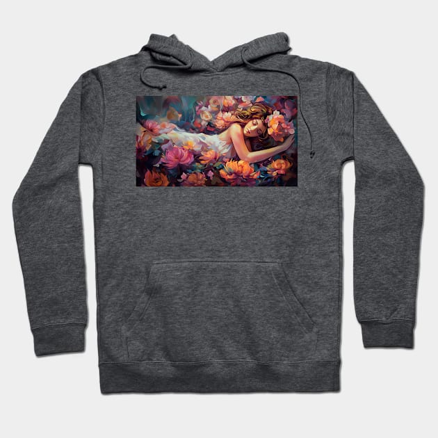 Sleeping beauty in the garden 1 Hoodie by redwitchart